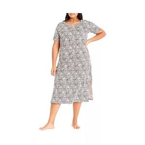 AVENUE Women's Plus Size Animal Night Dress * Sz 14/16 Blush Toned Comfort w1630